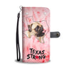 Pug On Pink Print Wallet Case-Free Shipping-TX State - Deruj.com