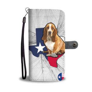 Basset Hound Dog Print Wallet Case-Free Shipping-TX State