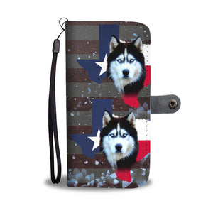 Siberian Husky Dog Print Wallet Case-Free Shipping-TX State - Deruj.com
