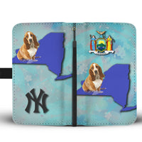 Basset Hound Dog Print Wallet Case-Free Shipping-NY State