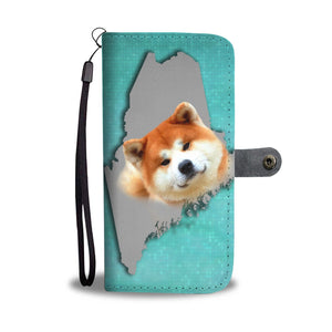 Akita Dog Print Wallet Case-Free Shipping-ME State - Deruj.com
