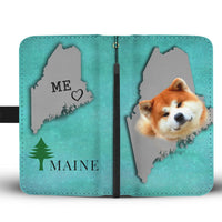 Akita Dog Print Wallet Case-Free Shipping-ME State - Deruj.com