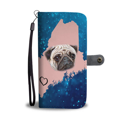 Cute Pug Dog Print Wallet Case-Free Shipping-ME State - Deruj.com
