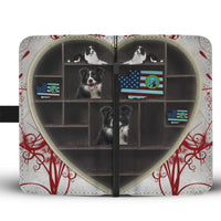 Border Collie Heart Storage Print Wallet Case-Free Shipping-WA State - Deruj.com