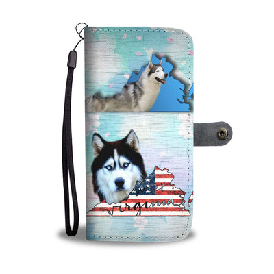 Siberian Husky Dog Print Wallet Case-Free Shipping-VA State - Deruj.com