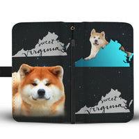 Akita Dog Print Wallet Case-Free Shipping-VA State - Deruj.com