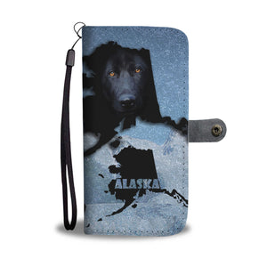 Black German Shepherd Dog Print Wallet Case-Free Shipping-AK State - Deruj.com