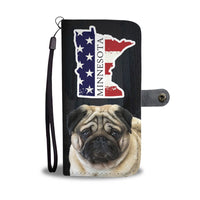 Pug Dog Print Wallet Case-Free Shipping-MN State - Deruj.com