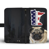 Pug Dog Print Wallet Case-Free Shipping-MN State - Deruj.com