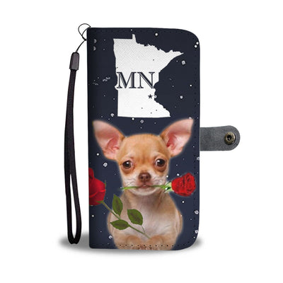 Chihuahua With Rose Print Wallet Case-Free Shipping-MN State - Deruj.com
