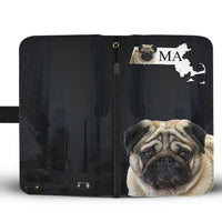 Pug Dog Print Wallet Case-Free Shipping-MA State - Deruj.com