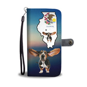 Basset Hound Print Wallet Case-Free Shipping-IL State