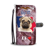 Lovely Pug Dog Print Wallet Case- Free Shipping-IA State - Deruj.com