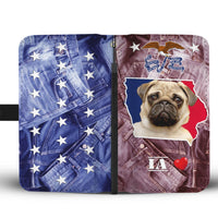 Lovely Pug Dog Print Wallet Case- Free Shipping-IA State - Deruj.com