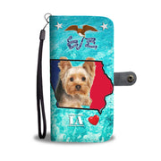 Cute Yorkshire Terrier Print Wallet Case-Free Shipping- IA State - Deruj.com