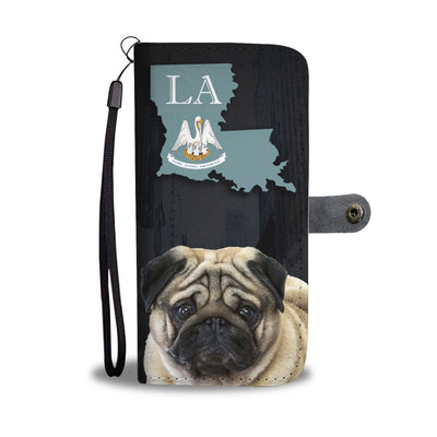 Pug Dog Print Wallet Case-Free Shipping-LA State - Deruj.com