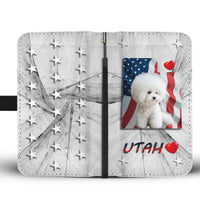 Cute Bichon Frise Print Wallet Case-Free Shipping- UT State - Deruj.com