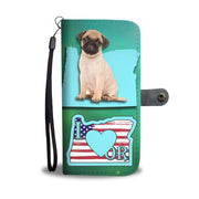 Cute Pug Print Wallet Case-Free Shipping-OR State - Deruj.com