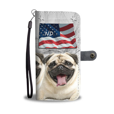 Pug Dog Print Wallet Case- Free Shipping-ND State - Deruj.com