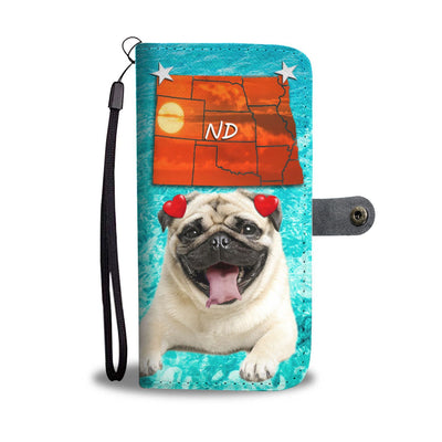 Cute Pug Dog Print Wallet Case- Free Shipping-ND State - Deruj.com
