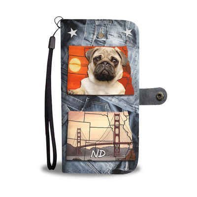 Lovely Pug Print Wallet Case- Free Shipping-ND State - Deruj.com