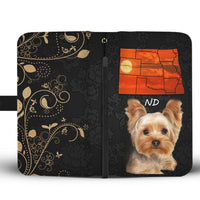 Yorkshire Terrier On Black Print Wallet Case-Free Shipping-ND State - Deruj.com