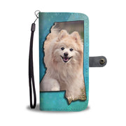 Cute Pomeranian Dog Print Wallet Case-Free Shipping-MS State - Deruj.com