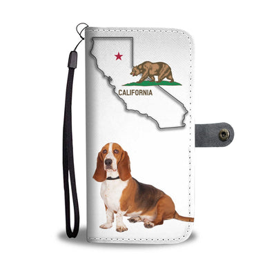 Basset Hound Print Wallet Case-Free Shipping-CA State