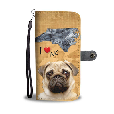 Cute Pug Print Wallet Case- Free Shipping-NC State - Deruj.com