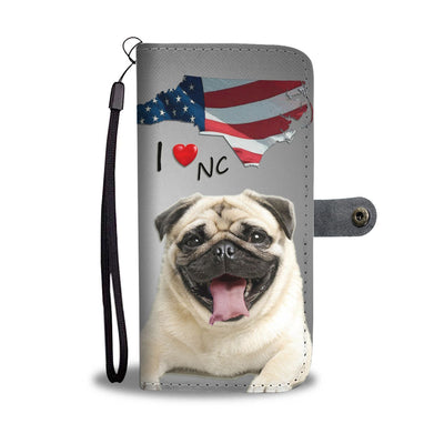 Lovely Pug Dog Print Wallet Case- Free Shipping-NC State - Deruj.com