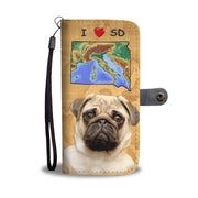 Lovely Pug Dog Print Wallet Case-Free Shipping-SD State - Deruj.com