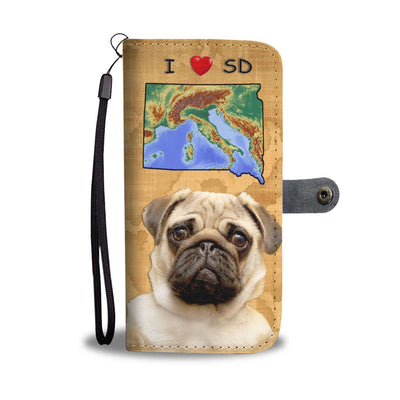 Lovely Pug Dog Print Wallet Case-Free Shipping-SD State - Deruj.com