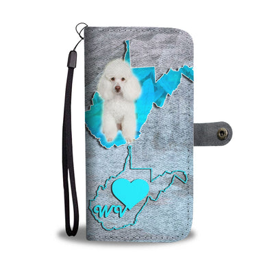Cute Poodle Dog Print Wallet Case-Free Shipping-WV State - Deruj.com