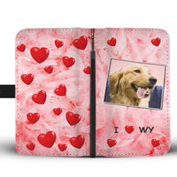 Golden Retriever On Pink Print Wallet Case-Free Shipping-WY State - Deruj.com