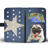 Pug Dog Print Wallet Case-Free Shipping-NE State - Deruj.com
