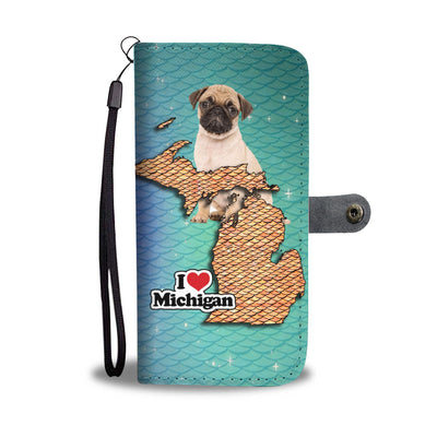 Lovely Pug Dog Print Wallet Case-Free Shipping-MI State - Deruj.com