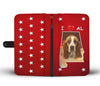 Basset Hound On Red Print Wallet Case-Free Shipping-AL State
