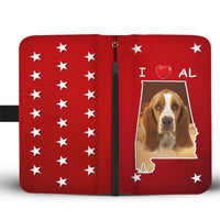 Basset Hound On Red Print Wallet Case-Free Shipping-AL State