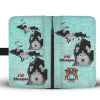 Siberian Husky Art Print Wallet Case-Free Shipping-MI State - Deruj.com