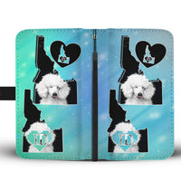 Cute Poodle Dog Print Wallet Case-Free Shipping-ID State - Deruj.com