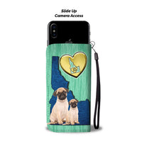 Lovely Pug Dog Print Wallet Case-Free Shipping-ID State - Deruj.com