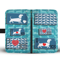 Dachshund Dog Pattern Print Wallet Case-Free Shipping-KS State - Deruj.com