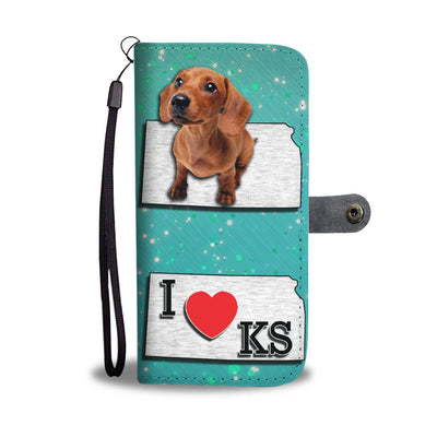 Cute Dachshund Puppy Print Wallet Case-Free Shipping-KS State - Deruj.com