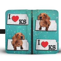 Cute Dachshund Puppy Print Wallet Case-Free Shipping-KS State - Deruj.com