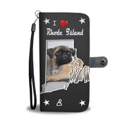 Pug Dog On Black Print Wallet Case-Free Shipping-RI State - Deruj.com