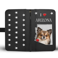 Cute Chihuahua On Black Print Wallet Case-Free Shipping-AZ State - Deruj.com