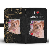 Yorkshire Terrier On Black Print Wallet Case-Free Shipping-AZ State - Deruj.com