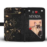 French Bulldog On Black Print Wallet Case-Free Shipping-NV State - Deruj.com