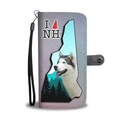 Siberian Husky Print Wallet Case-Free Shipping-NH State - Deruj.com