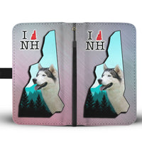 Siberian Husky Print Wallet Case-Free Shipping-NH State - Deruj.com